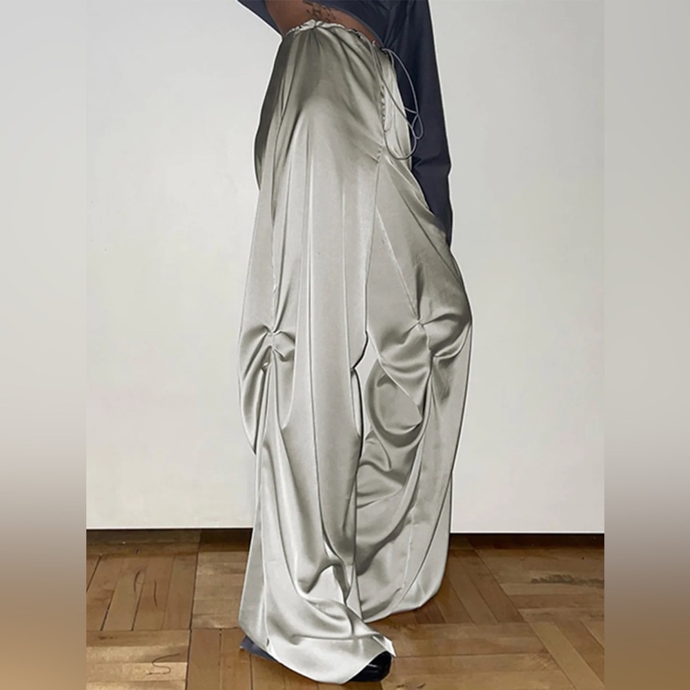 Oversized Satin Wide Leg Pants